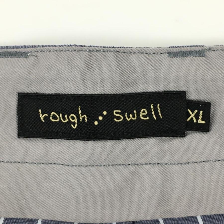 ラフ&スウェル グレー ストライプ ゴルフスラックス ラフ&スウェル（rough&swell） ラフアンドスウェル パンツ 白×グレー