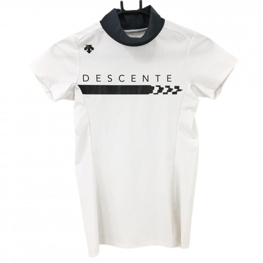 DESCENTE GOLF 【美品】デサントゴルフ 半袖ハイネックシャツ 白 