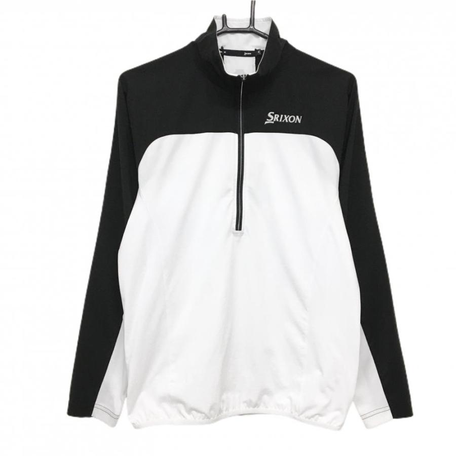 k*6様 DESCENTE × SRIXON ハイネックニットウェア SRIXON 【美品】スリクソンバイデサント 長袖ハイネックシャツ 白×黒