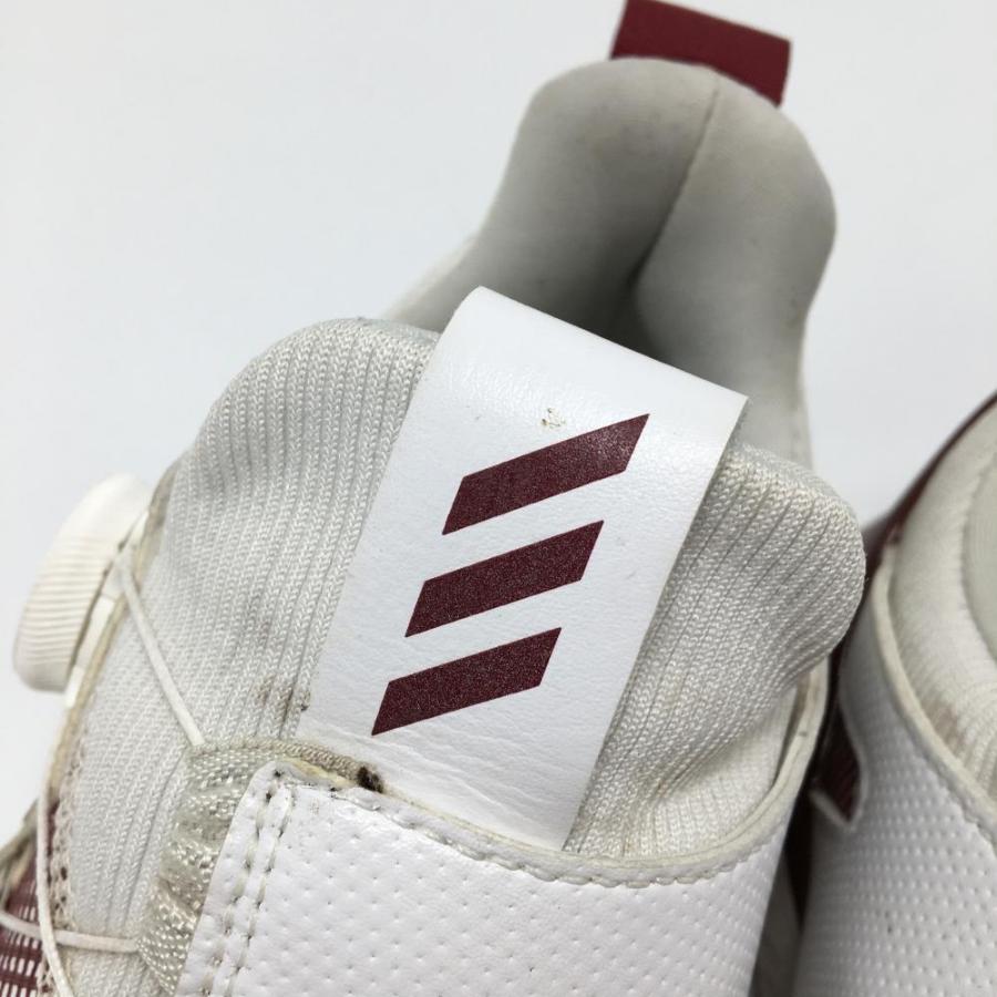 adidas（アディダス） ゴルフシューズ 白×ボルドー 一部チェック