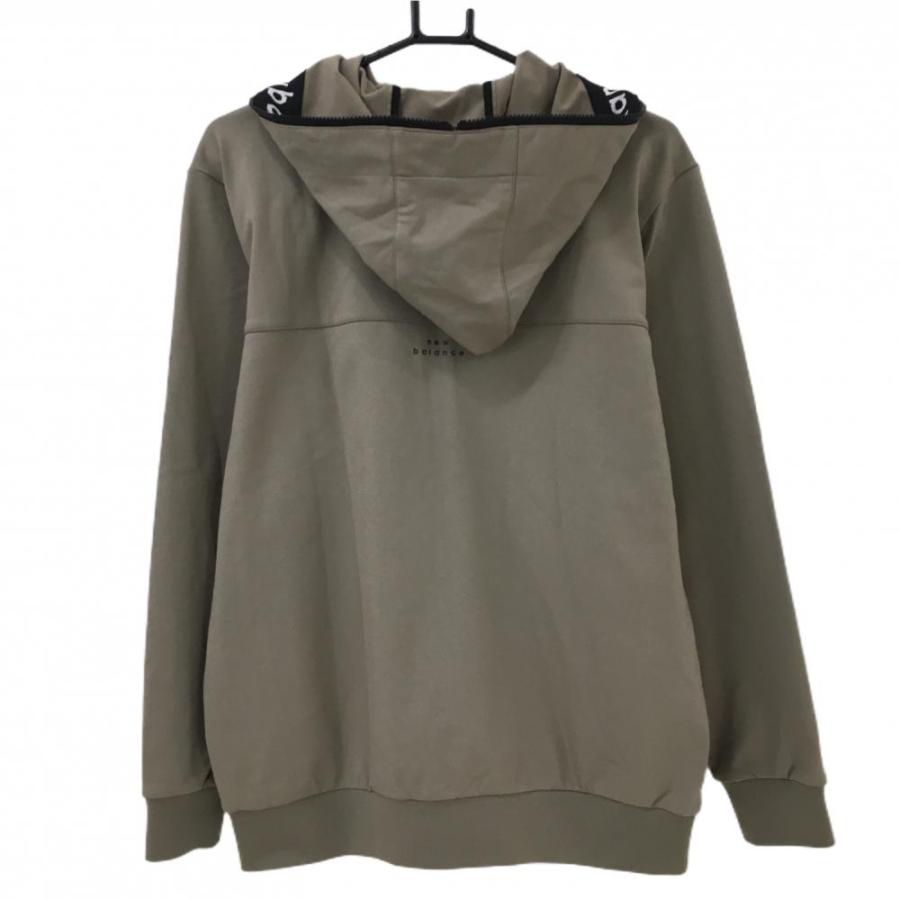 【超美品】ニューバランスゴルフ ジップパーカー ライトブラウン×黒 ダブルジップ フード内側ロゴ メンズ 5(L) ゴルフウェア New Balance New Balance Golf（ニューバランスゴルフ） 【超美品】ニューバランス