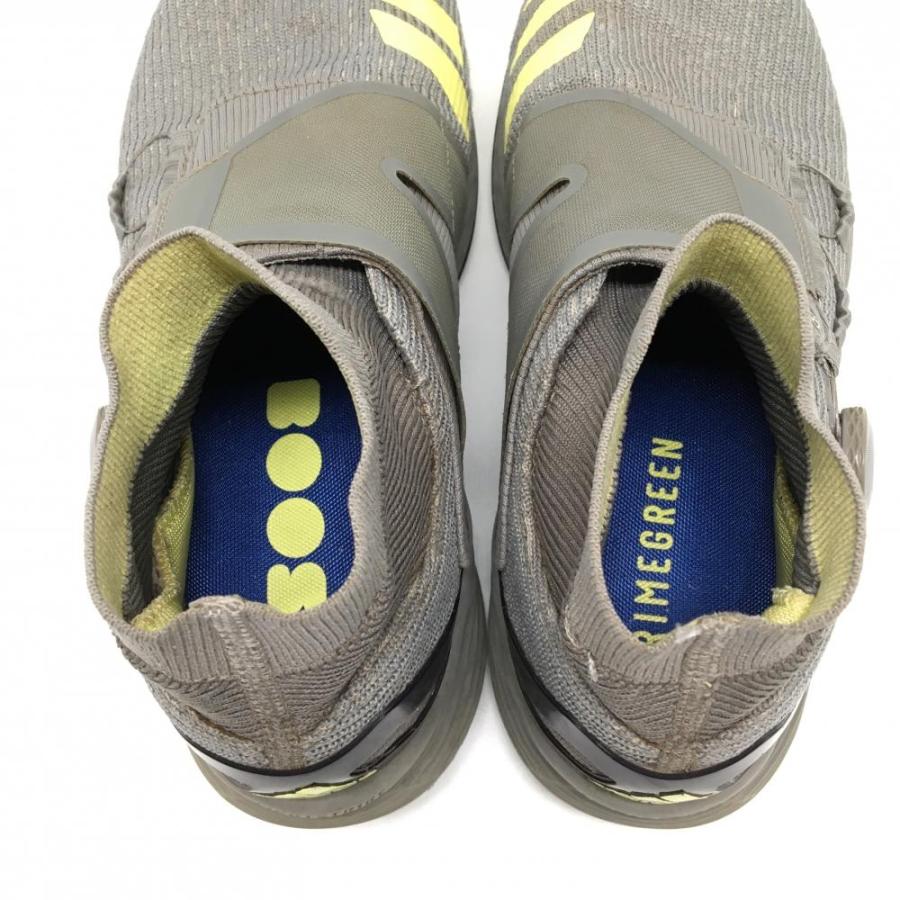  ゴルフシューズ ダイヤル式 ジップアップ グレー イエロー adidas（アディダス） 【美品】アディダス ゴルフシューズ グレー