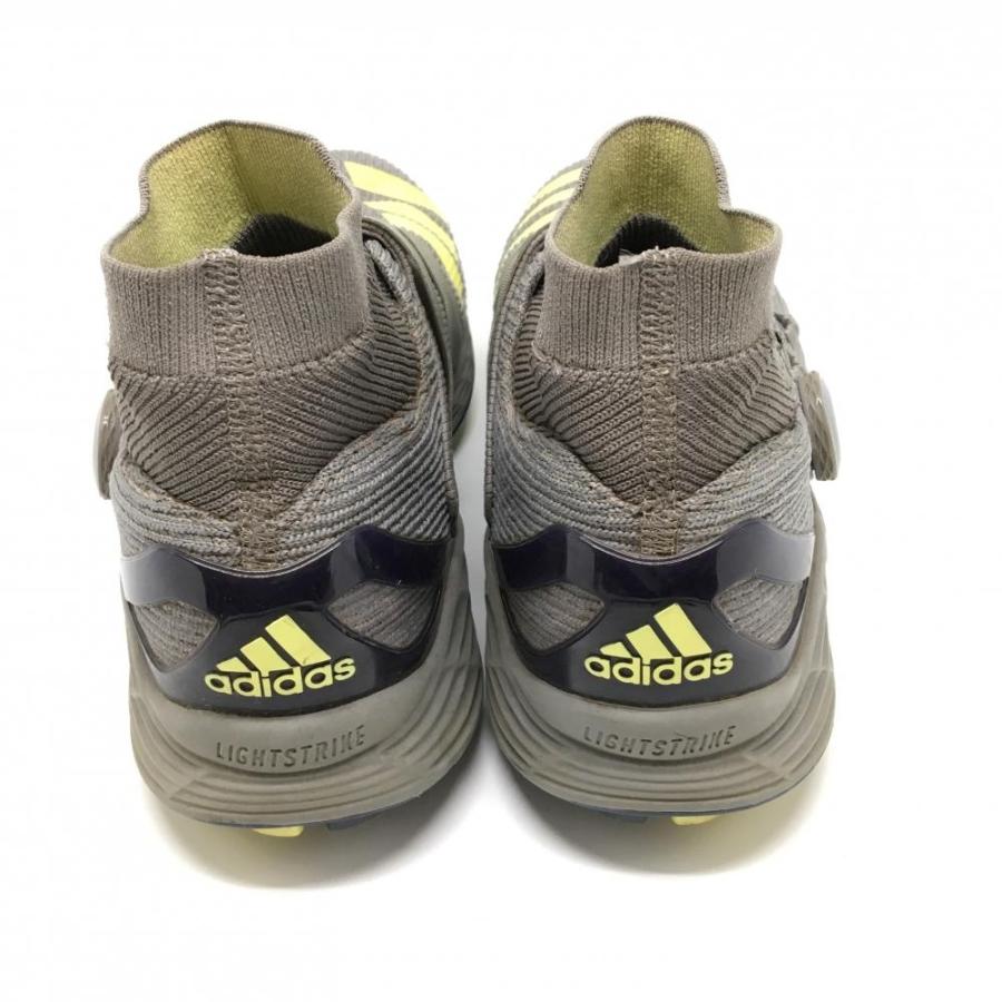 adidas BOAシステム ゴルフシューズ グレー/イエロー ★美品 adidas（アディダス） 【美品】アディダス ゴルフシューズ グレー