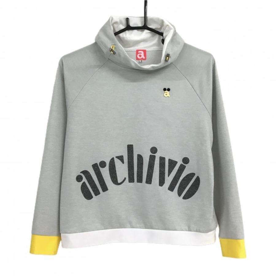 archivio（アルチビオ） 長袖ハイネックシャツ ライトグレー ロゴ