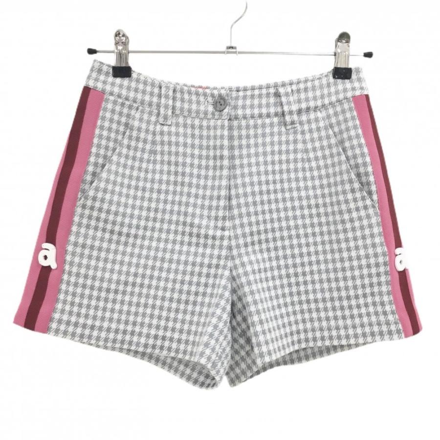【超美品】アルチビオ ショートパンツ 白×グレー 千鳥格子調 サイドライン 裏地付  レディース 36(S) ゴルフウェア archivio archivio（アルチビオ） 【超美品】アルチビオ ショートパンツ 白
