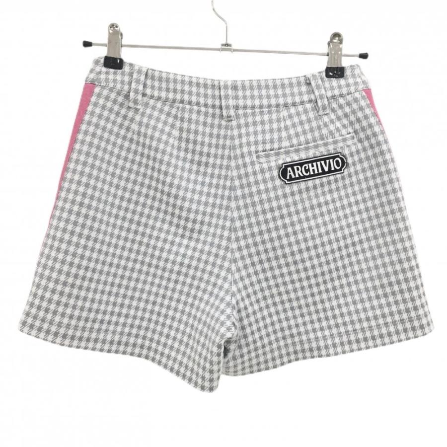 【超美品】アルチビオ ショートパンツ 白×グレー 千鳥格子調 サイドライン 裏地付  レディース 36(S) ゴルフウェア archivio archivio（アルチビオ） 【超美品】アルチビオ ショートパンツ 白