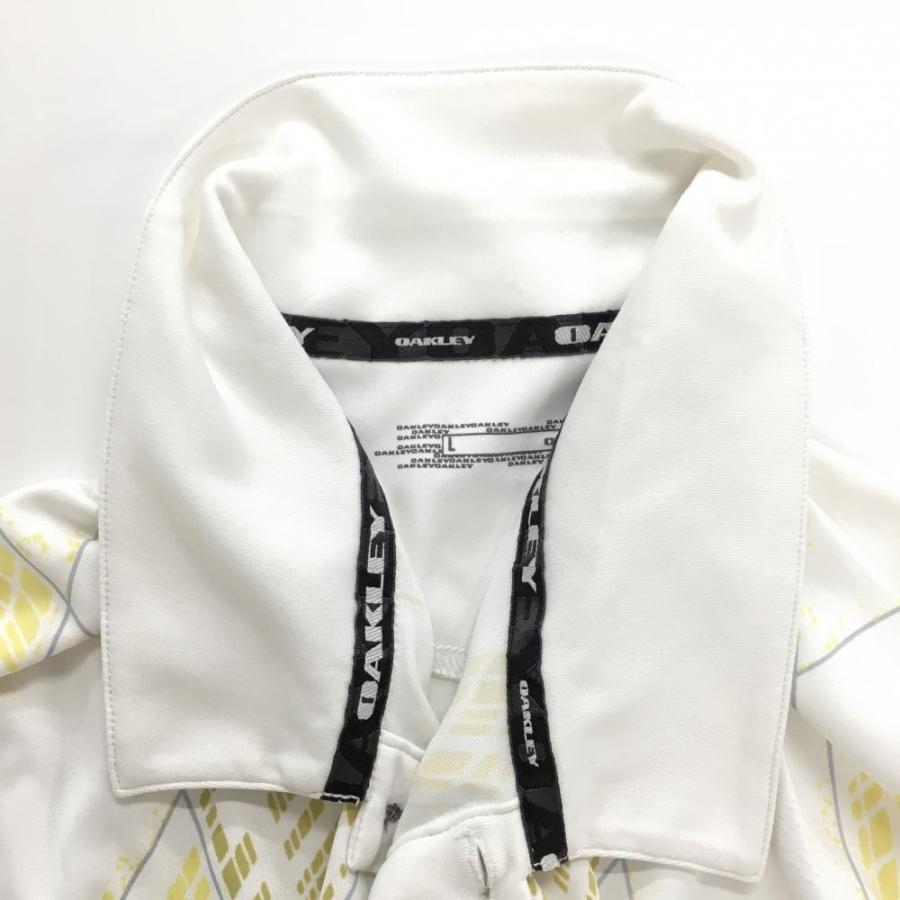 OAKLEY（オークリー） 【美品】オークリー 半袖ポロシャツ 白×イエロー