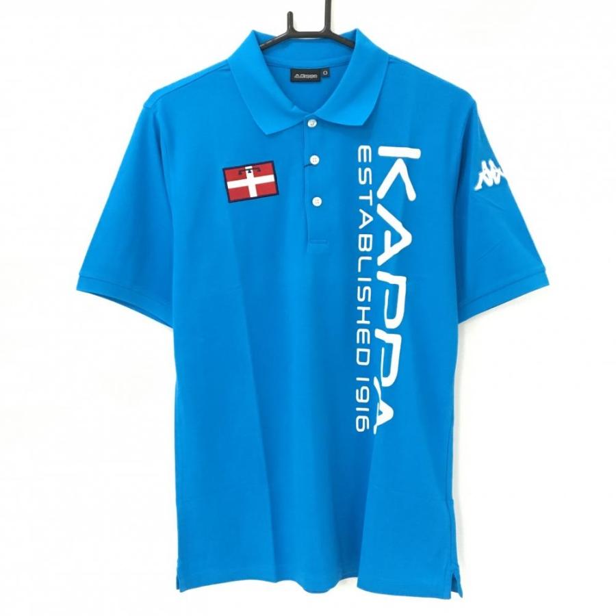 Kappa（カッパ） 【新品】カッパ 半袖ポロシャツ ライトブルー系×白
