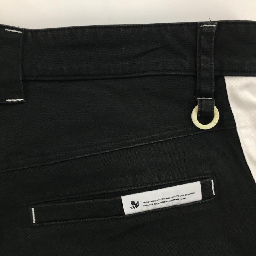 ハチヤーズ ハーフパンツ 黒 サイドロゴ ストレッチ メンズ ゴルフ