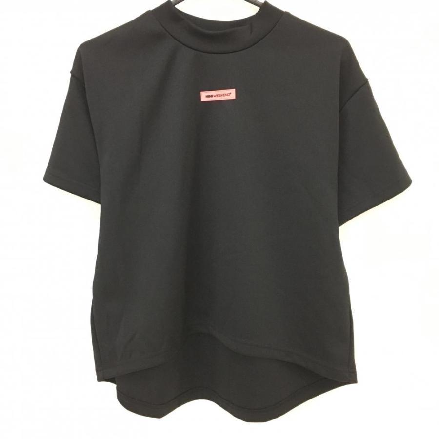 NBB WEEKEND ポロシャツ ゴルフウェア　レディース　サイズ1 NBB WEEKEND 【超美品】エヌビービーウィークエンド 黒×グリーン 腰