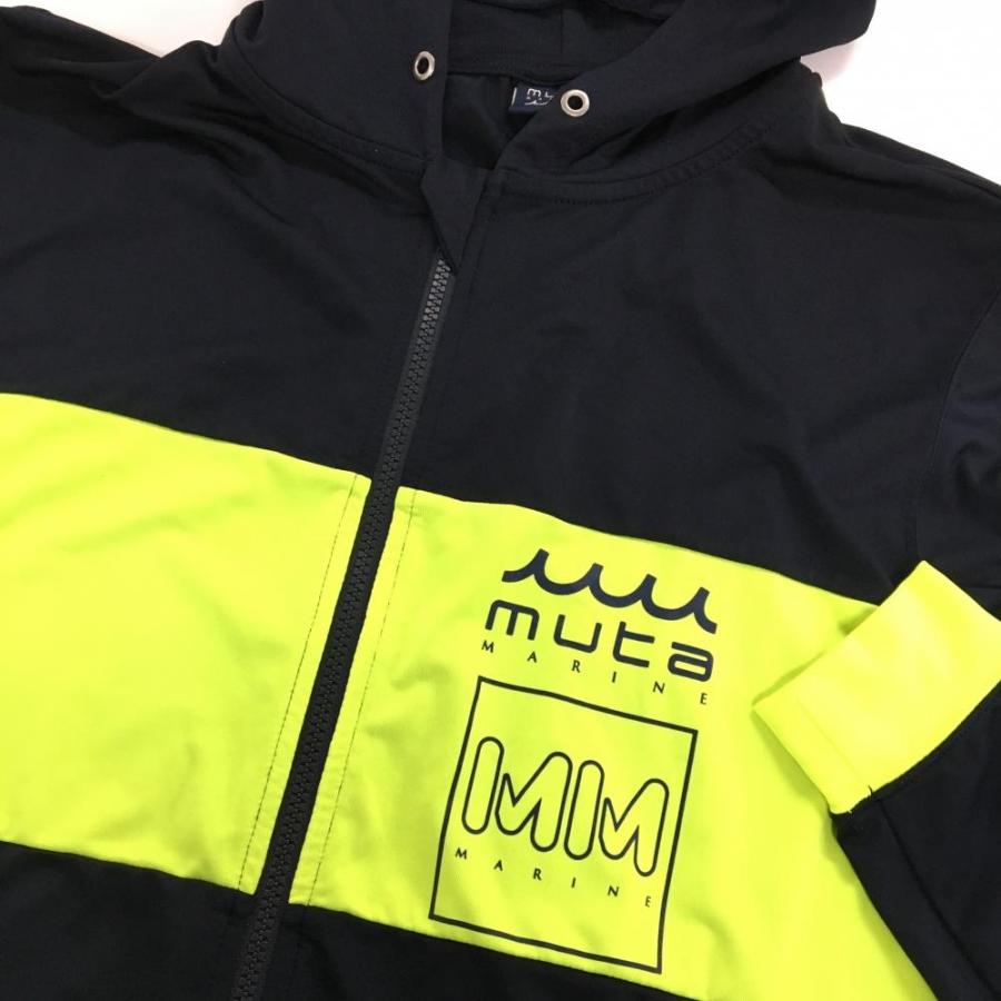 muta MARINE（ムータマリン） ジップパーカー ネイビー×蛍光イエロー