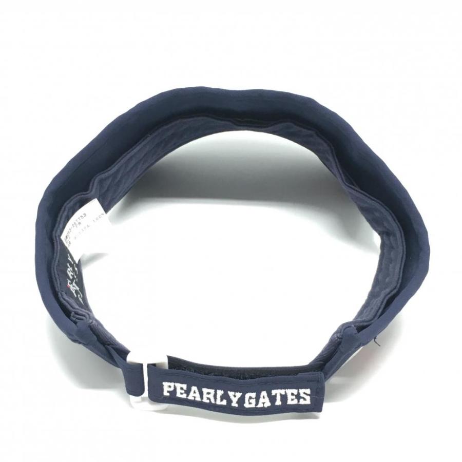 PEARLY GATES（パーリーゲイツ） サンバイザー ネイビー×白 立体ロゴ