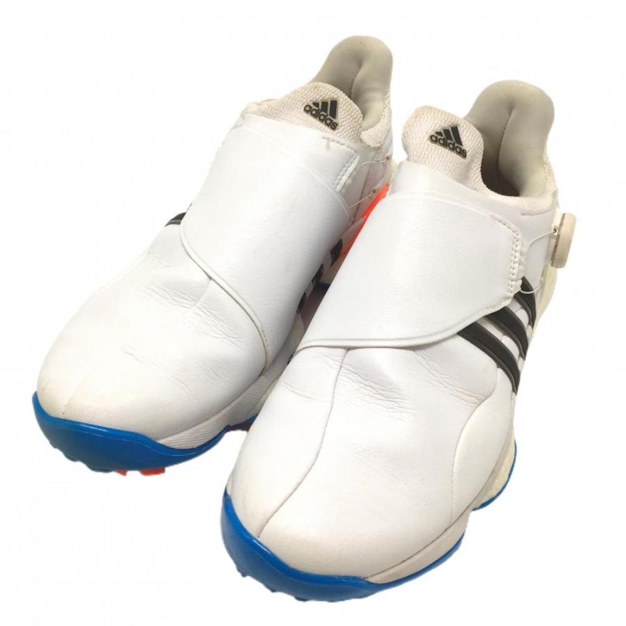 23.5cmアディダスゴルフシューズ白BOA 24ダイヤル式 一度着用 adidas（アディダス） ゴルフシューズ 白×ブルー GY5336 ダイヤル式