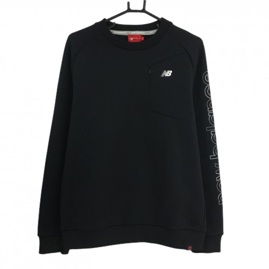 【超美品】ニューバランスゴルフ トレーナー 黒 袖ロゴ  メンズ 5(L) ゴルフウェア New Balance New Balance Golf（ニューバランスゴルフ） 【超美品】ニューバランス