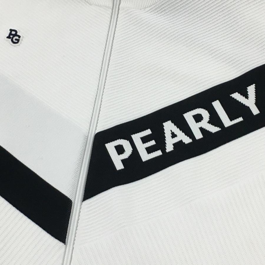 PEARLY GATES（パーリーゲイツ） ニットジャケット 白×黒 ダブルジップ