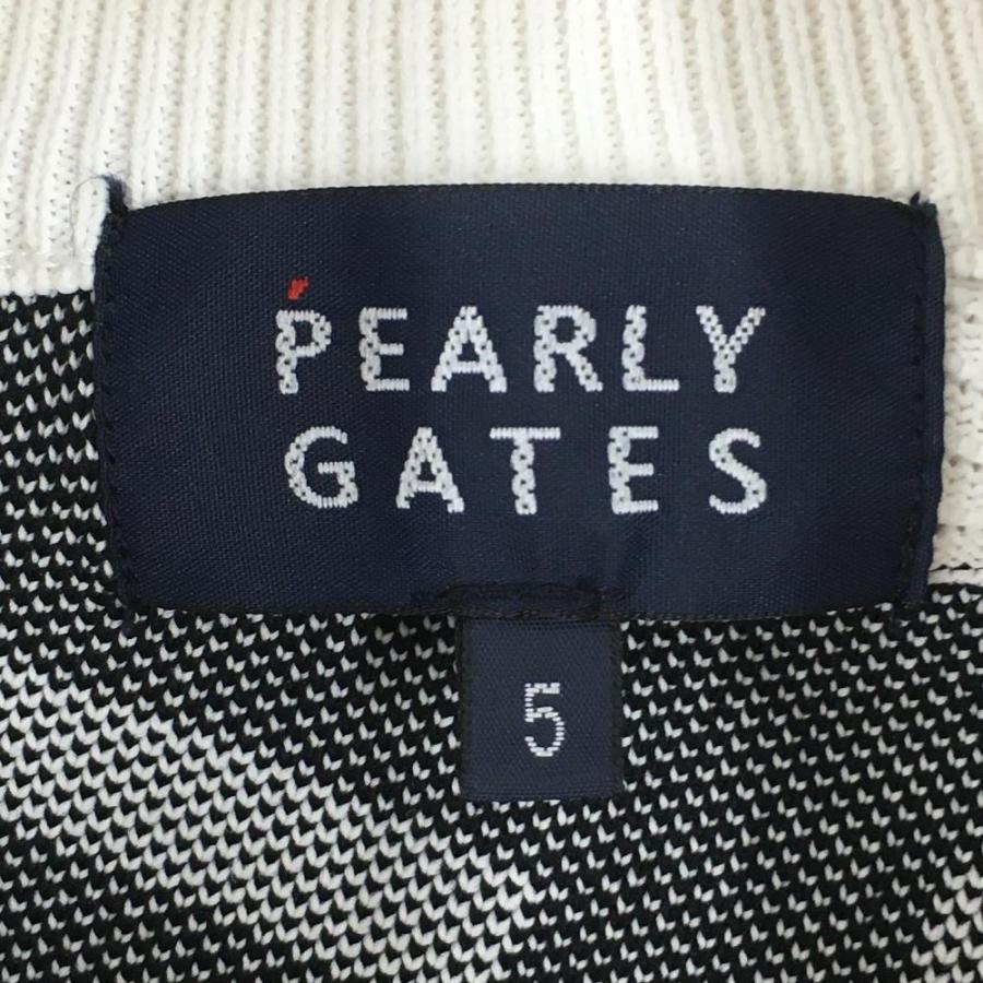 PEARLY GATES ゴルフ　メンズ　白黒　ニットジャケット サイズ4 PEARLY GATES（パーリーゲイツ） ニットジャケット 白×黒 ダブルジップ