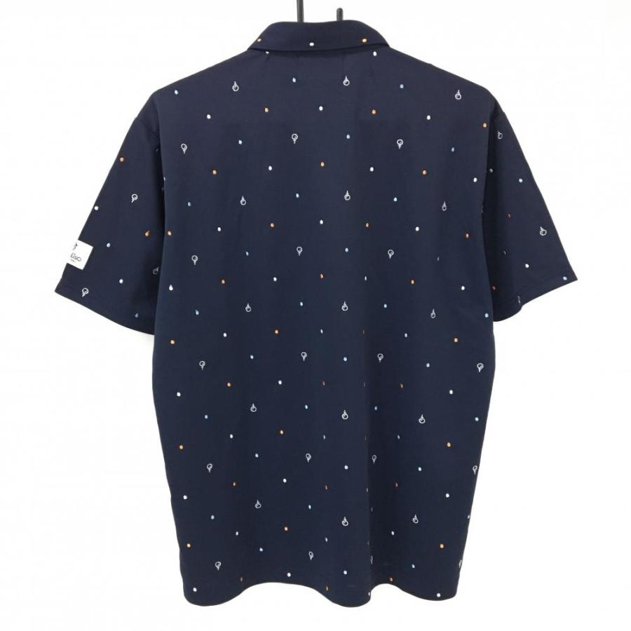 PARADISO 【美品】パラディーゾ 半袖ポロシャツ ネイビー×白 刺しゅう