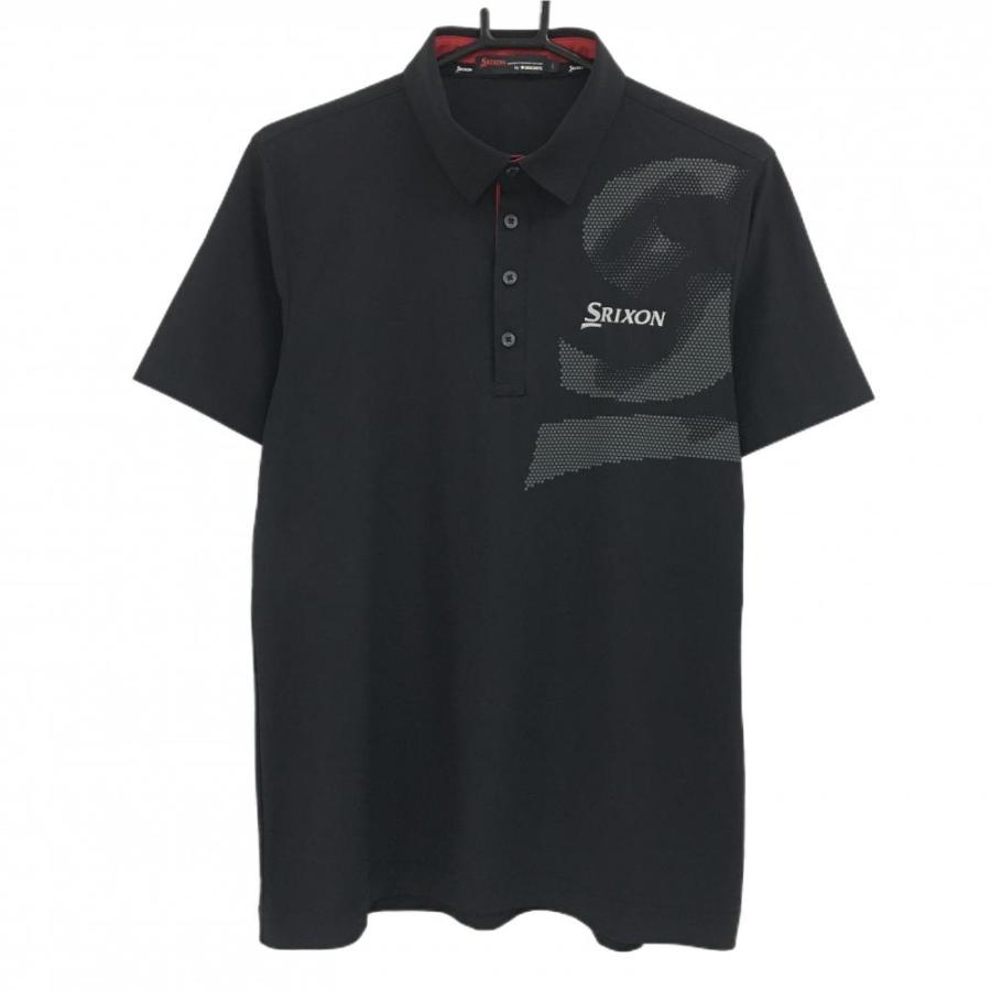 SRIXON 【美品】スリクソンバイデサント 半袖ポロシャツ 黒×グレー 一