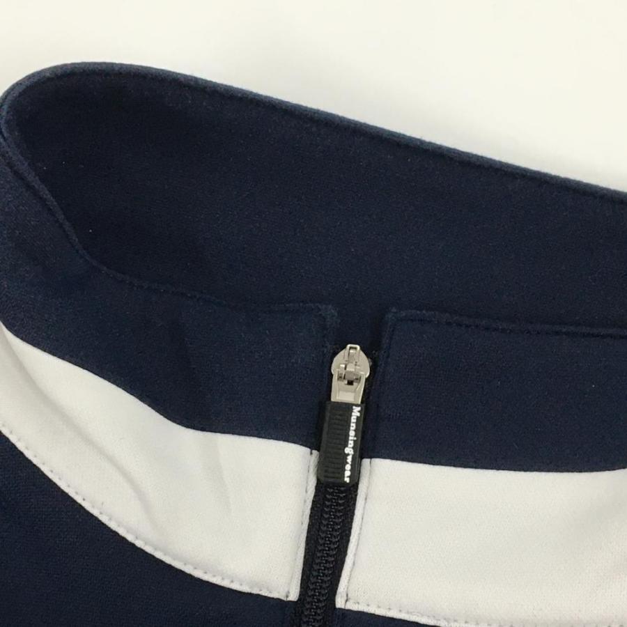 Munsingwear（マンシングウェア） 長袖ハイネックシャツ ネイビー×白