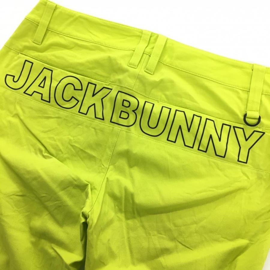 ライム ジャックバニー 3サイズ S バックロゴ パンツ ゴルフウェア Jack Bunny!!（ジャックバニー） パンツ ライムイエロー系 後ろ