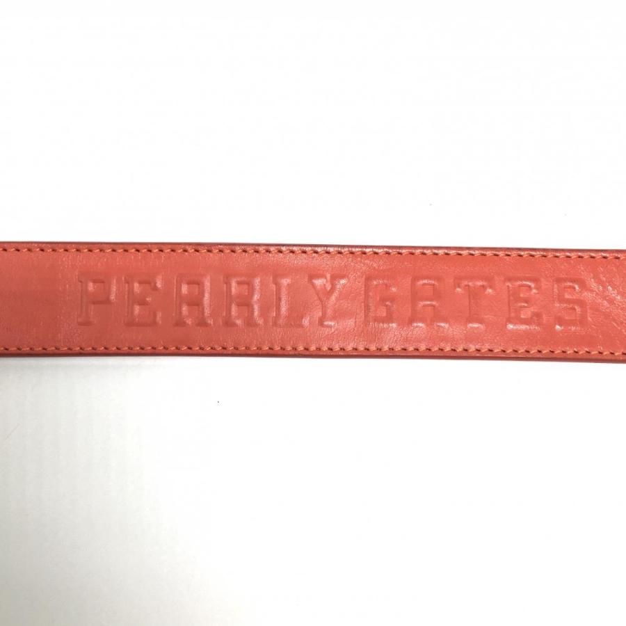 PEARLY GATES（パーリーゲイツ） ベルト レッドオレンジ系 凹凸ロゴ