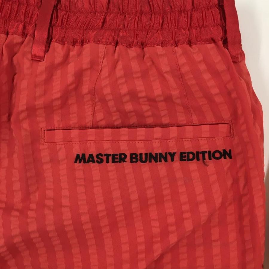 【超美品】マスターバニー パンツ レッド系 サッカー調生地 ストレッチ ウエスト一部ゴム  メンズ 4(M) ゴルフウェア MASTER BUNNY EDITION MASTER BUNNY EDITION（マスターバニーエディション） 【超美品