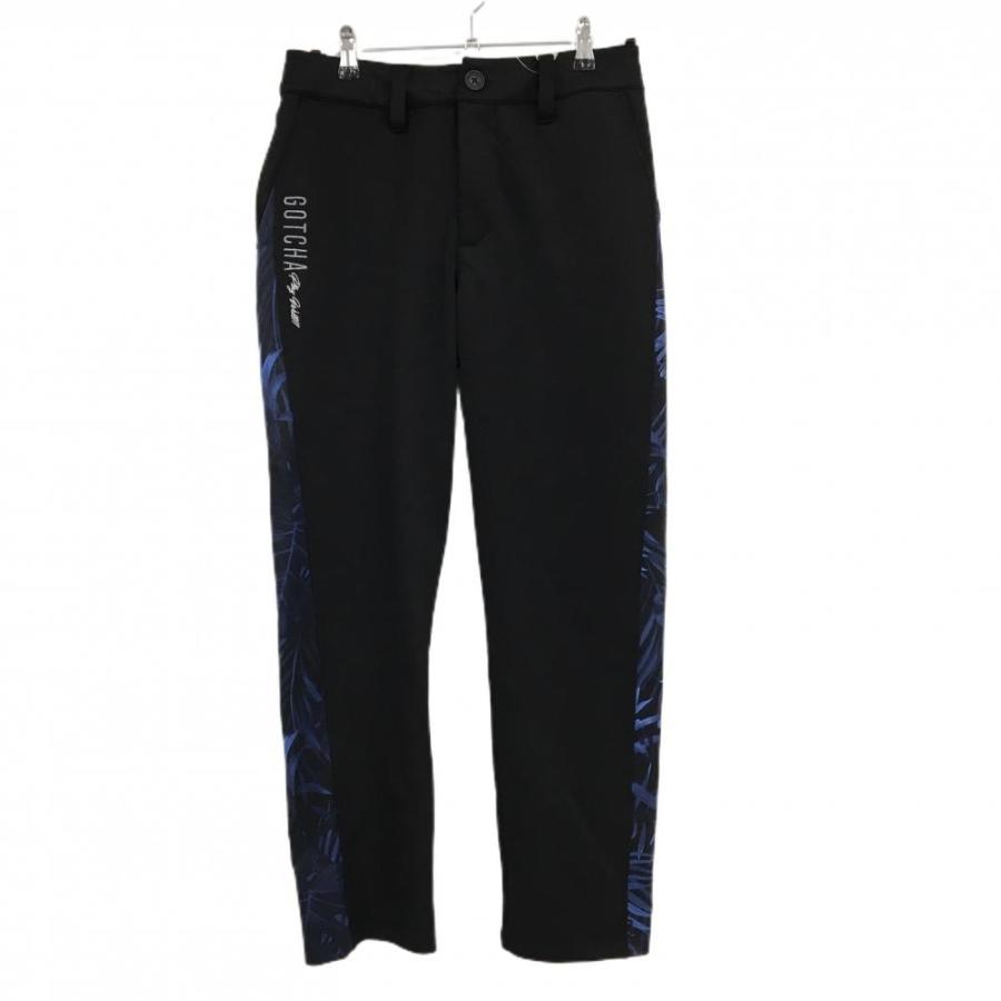 GOTCHA GOLF 【新品】ガッチャゴルフ パンツ 黒×ブルー サイドリーフ柄