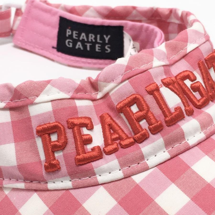 PEARLY GATES（パーリーゲイツ） サンバイザー ピンク×白 ギンガム