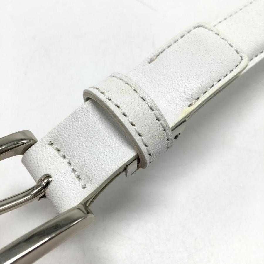 PEARLY GATES（パーリーゲイツ） ベルト 白 ロゴ刺しゅうグレー
