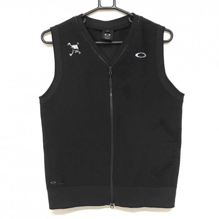 オークリー OAKLEY Bark ベスト 412080JP ゴルフウエア L OAKLEY（オークリー） 【超美品】オークリー ジップニットベスト 黒