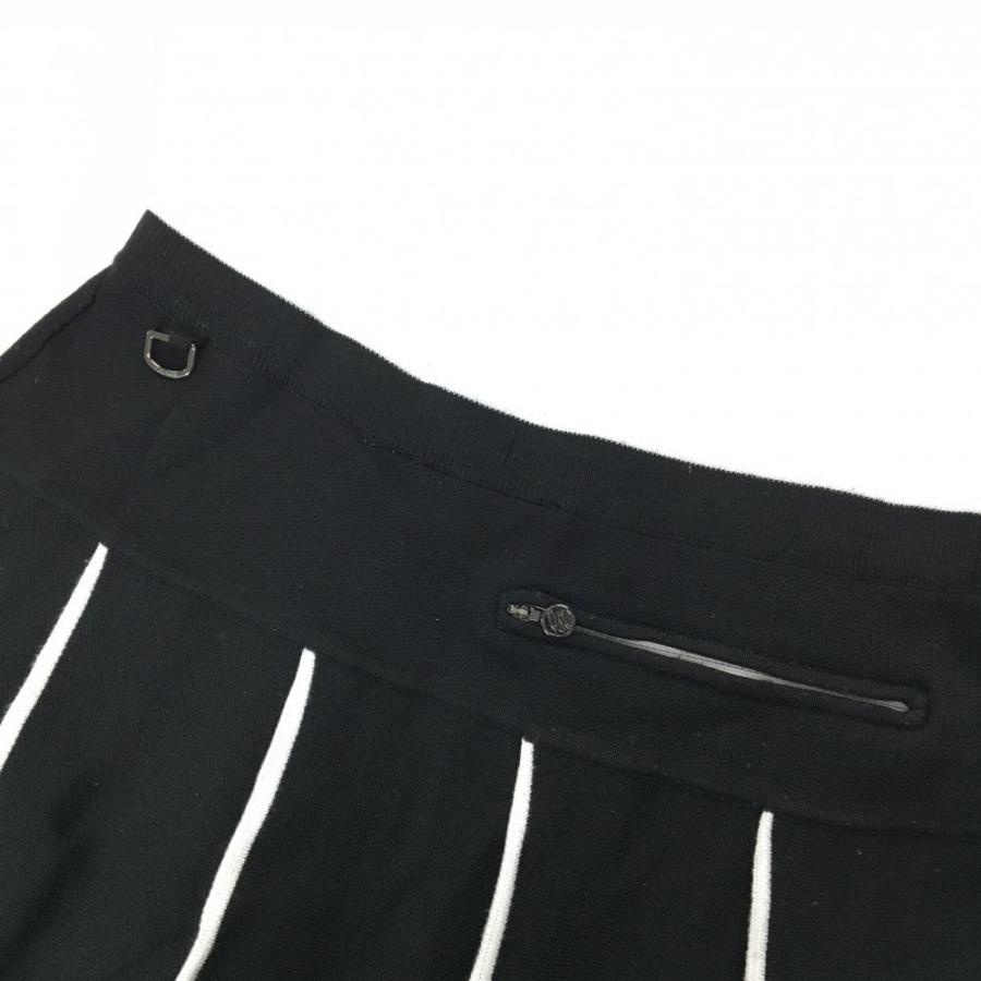 DESCENTE GOLF デサントゴルフ ニットスカート 黒×白 プリーツ