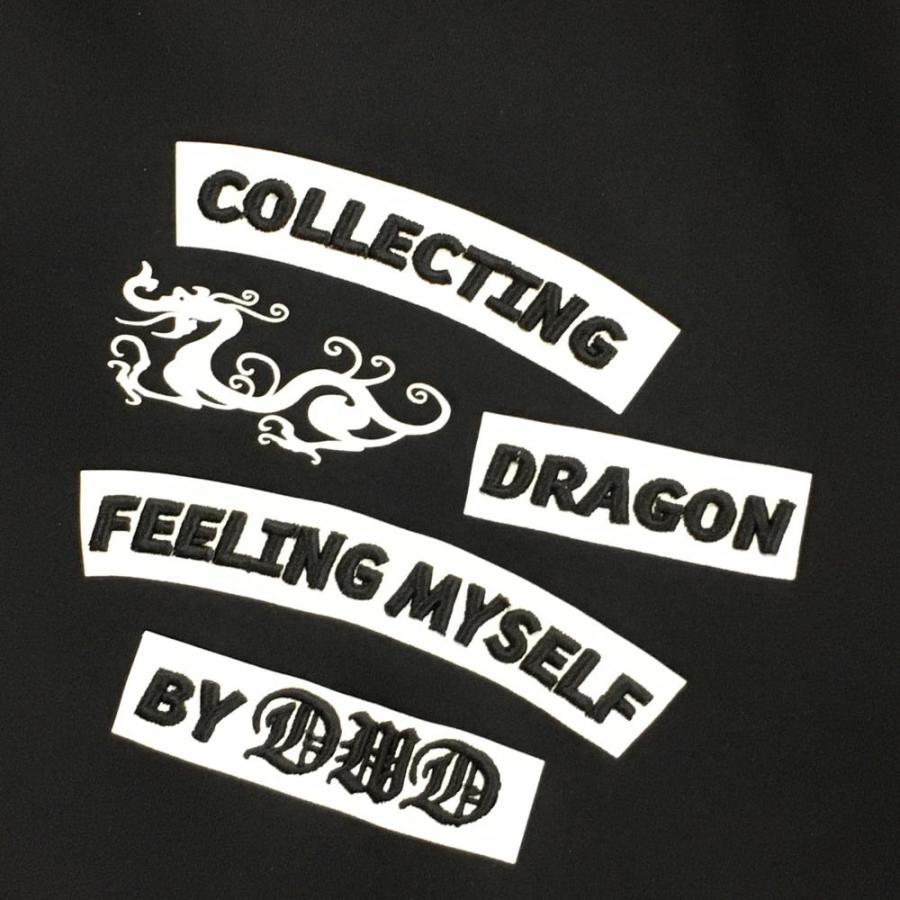 【超美品】ダンスウィズドラゴン ジャケットブルゾン 黒 袖ラメライン ストレッチ メンズ 3(L) ゴルフウェア Dance With Dragon Dance With Dragon（ダンスウィズドラゴン） 【超美品】ダンスウィズ
