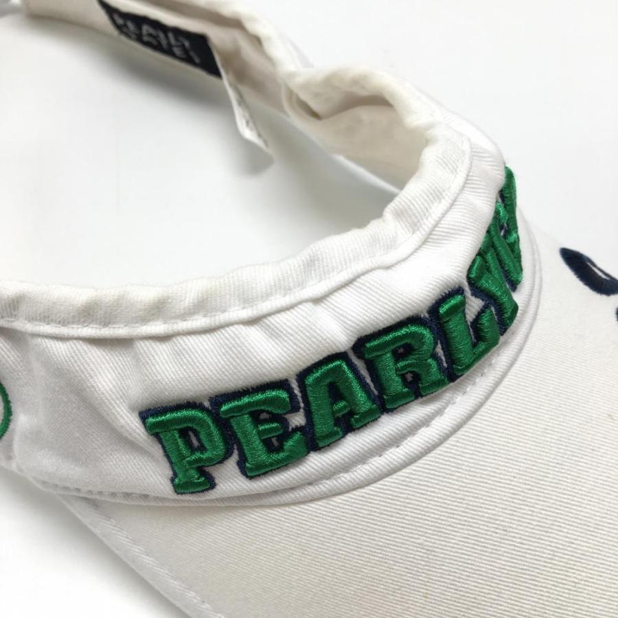PEARLY GATES（パーリーゲイツ） サンバイザー 白×グリーン 立体ロゴ
