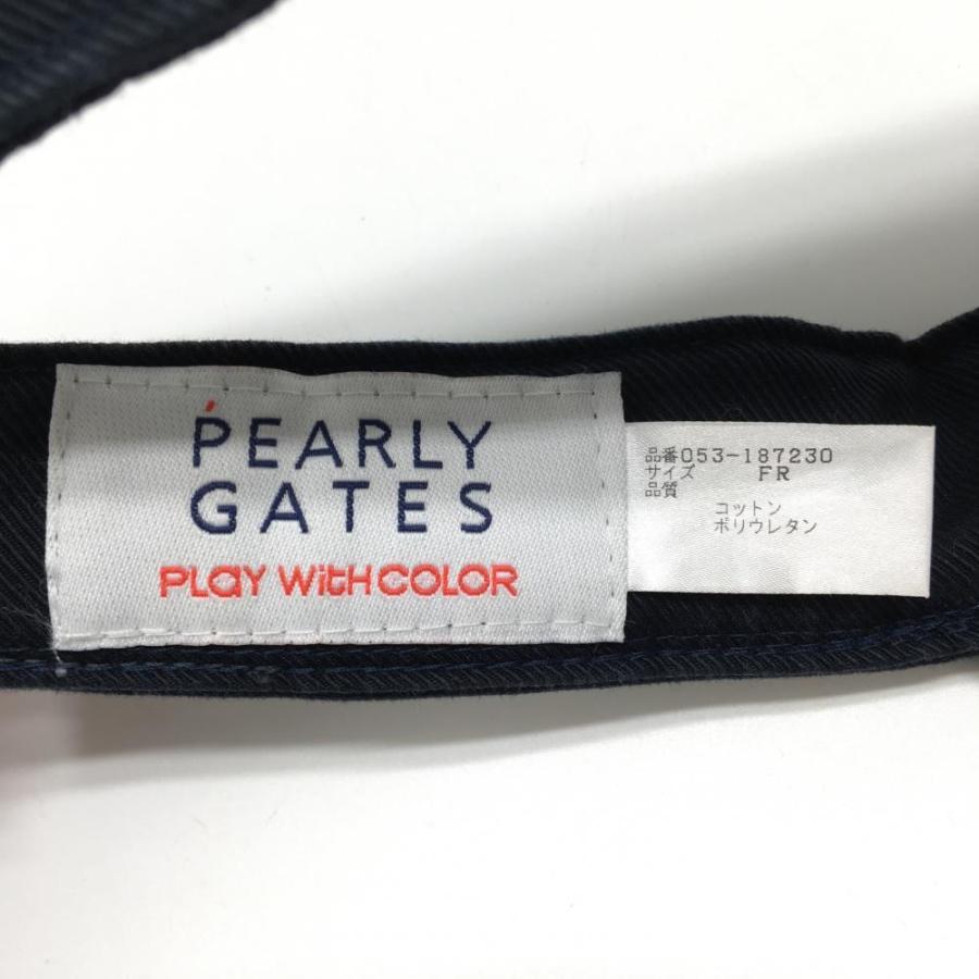 PEARLY GATES（パーリーゲイツ） サンバイザー ネイビー×白 ロゴ