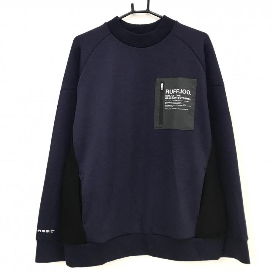 ゴルフ 美品 and per se ダンボールニット ベスト ネイビー サイズL