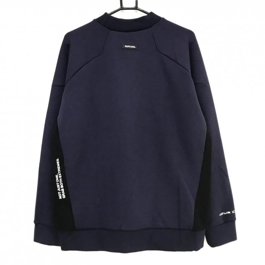 【美品】ラフロッグ トレーナー ネイビー×黒 ダンボールニット スウェット 胸ポケット付 メンズ XL ゴルフウェア 2025年モデル RUFFLOG RUFFLOG（ラフロッグ） 【美品】ラフロッグ トレーナー ネイビー×黒