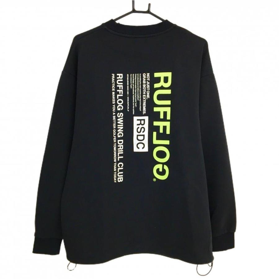 RUFFLOG（ラフロッグ） トレーナー 黒×ライトグリーン系 ダンボール 