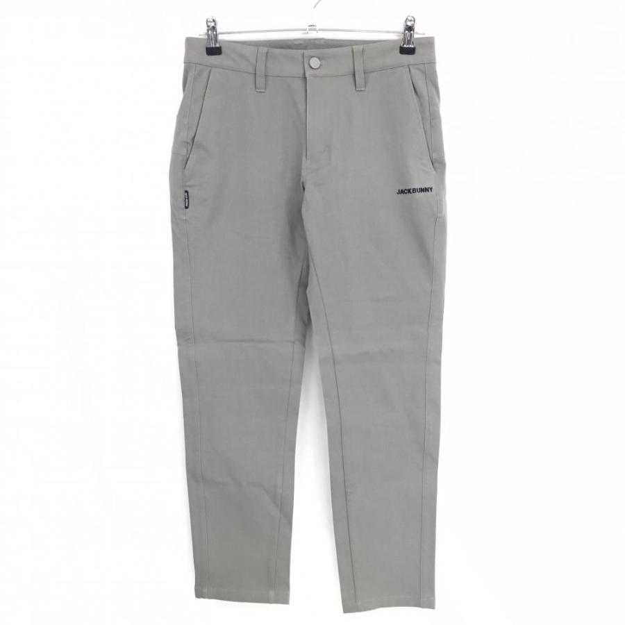 【超美品】ジャックバニー パンツ スモーキーグレー×黒 バックロゴプリント ストレッチ メンズ 3(S) ゴルフウェア Jack Bunny Jack Bunny!!（ジャックバニー） 【超美品】ジャックバニー パンツ