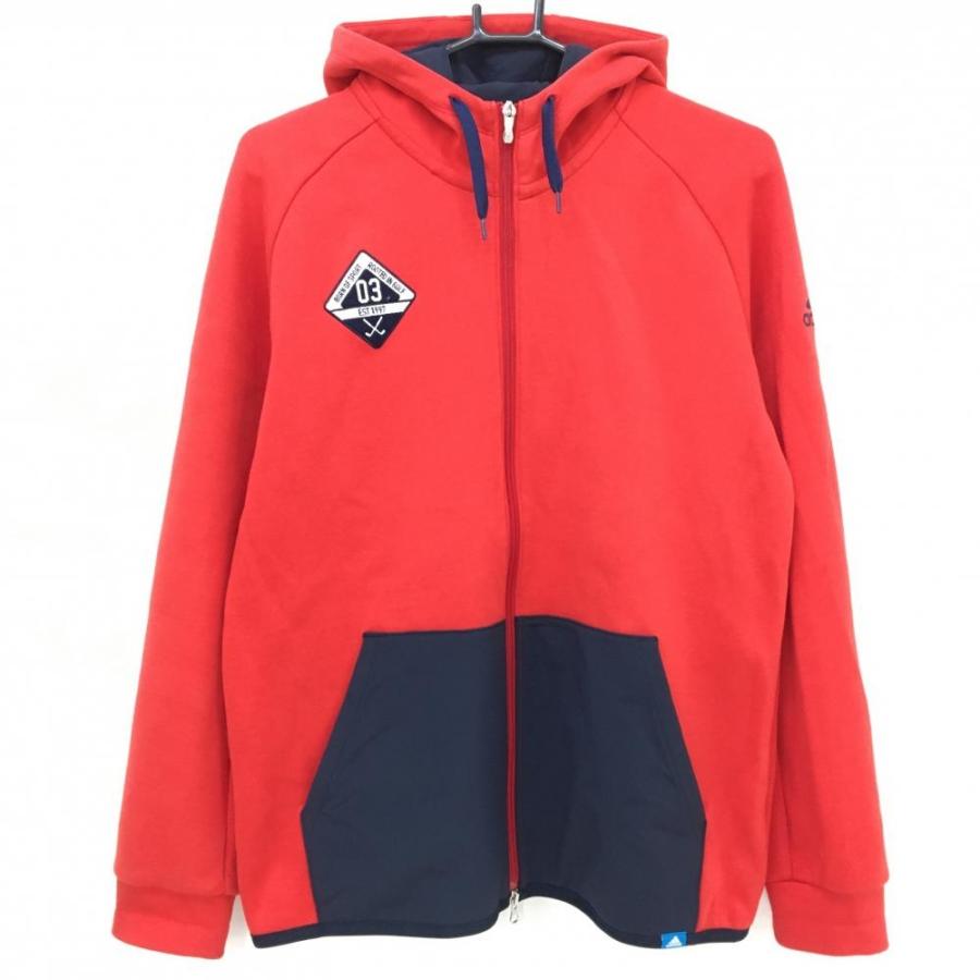 BANDAL GOLF スカート&ジップアップパーカー adidas（アディダス） ジップパーカー レッド×ネイビー 腹部ポケット