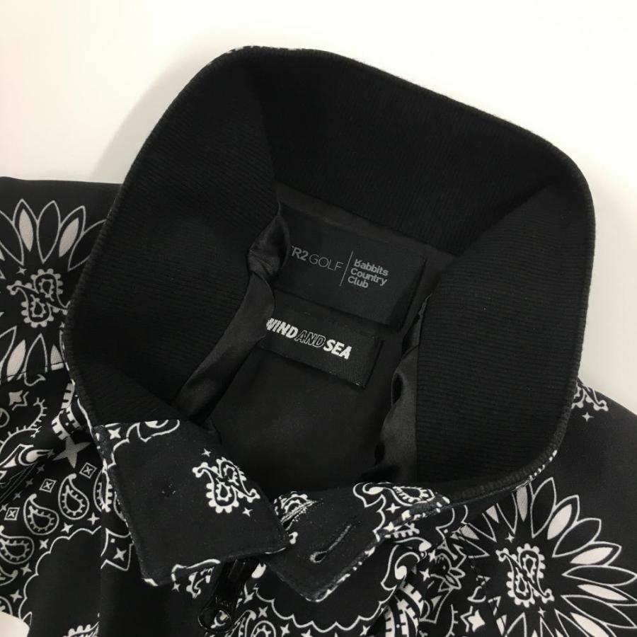 【美品】エフアールツー×ウィンダンシー ジャケットブルゾン 黒×白 総柄 ペイズリー メンズ L ゴルフウェア #FR2 GOLF 美品】エフアールツー×ウィンダンシー ジャケットブルゾン 黒×白 総柄