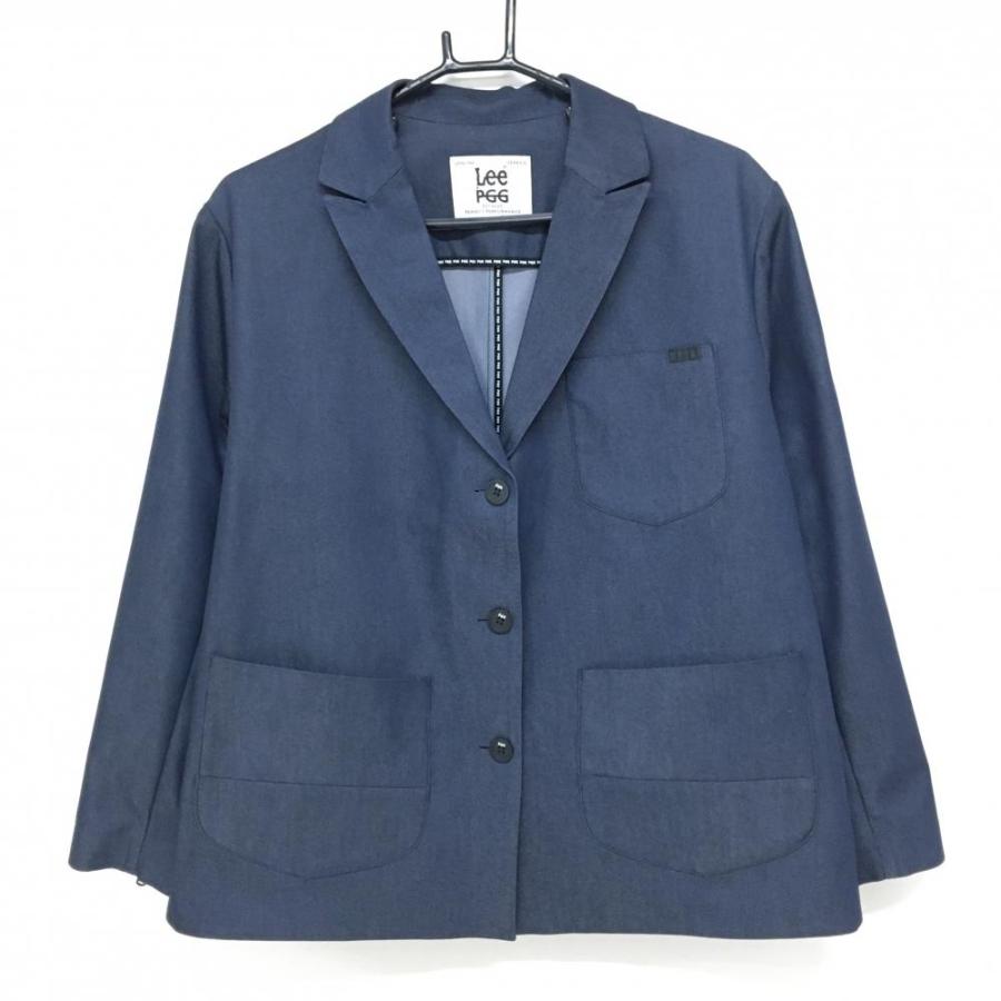 【超美品】PGGパーリーゲイツ×Lee テーラードジャケット ネイビー 袖ロゴ 袖口ジップ レディース M ゴルフウェア PEARLY GATES PGG 【超美品】PGGパーリーゲイツ×Lee テーラードジャケット ネイビー