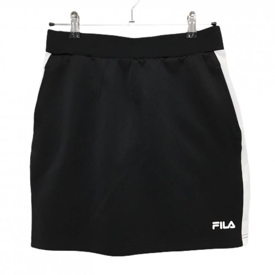 FILA GOLF 【超美品】フィラゴルフ スカート 黒×白 ウエストゴム