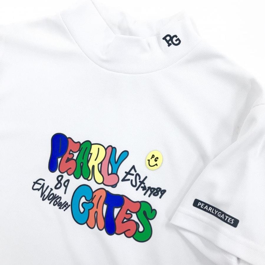 PEARLY GATES（パーリーゲイツ） 半袖ハイネックシャツ 白 フロント