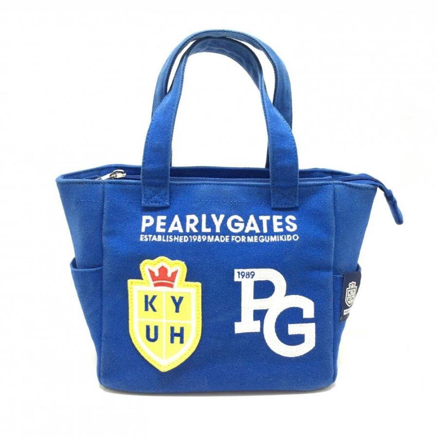 PEARLY GATES（パーリーゲイツ） カートバッグ ブルー×レッド 刺しゅう