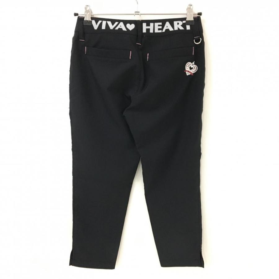 ビバハート　VIVA HEART 新品　ボア中綿トレーナー レディス　黒　38 VIVA HEART（ビバハート） 七分丈パンツ 黒 細ストライプ ロゴ白