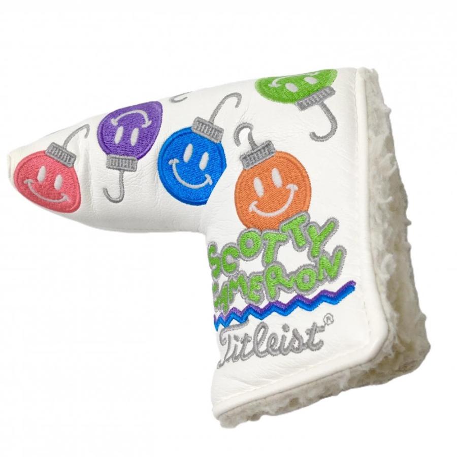 スコッティキャメロン パターカバー 白×マルチカラー ピン型 総柄 Titleist  ゴルフ Scotty Cameron SCOTTY CAMERON スコッティキャメロン パターカバー 白×マルチカラー