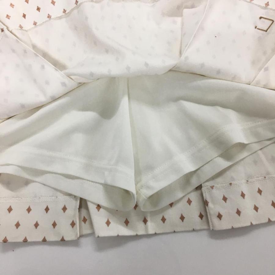 【超美品】アルチビオ スカート 白×ゴールド ダイヤ柄 内側インナーパンツ レディース 38(M) ゴルフウェア archivio archivio（アルチビオ） 【超美品】アルチビオ スカート 白×ゴールド