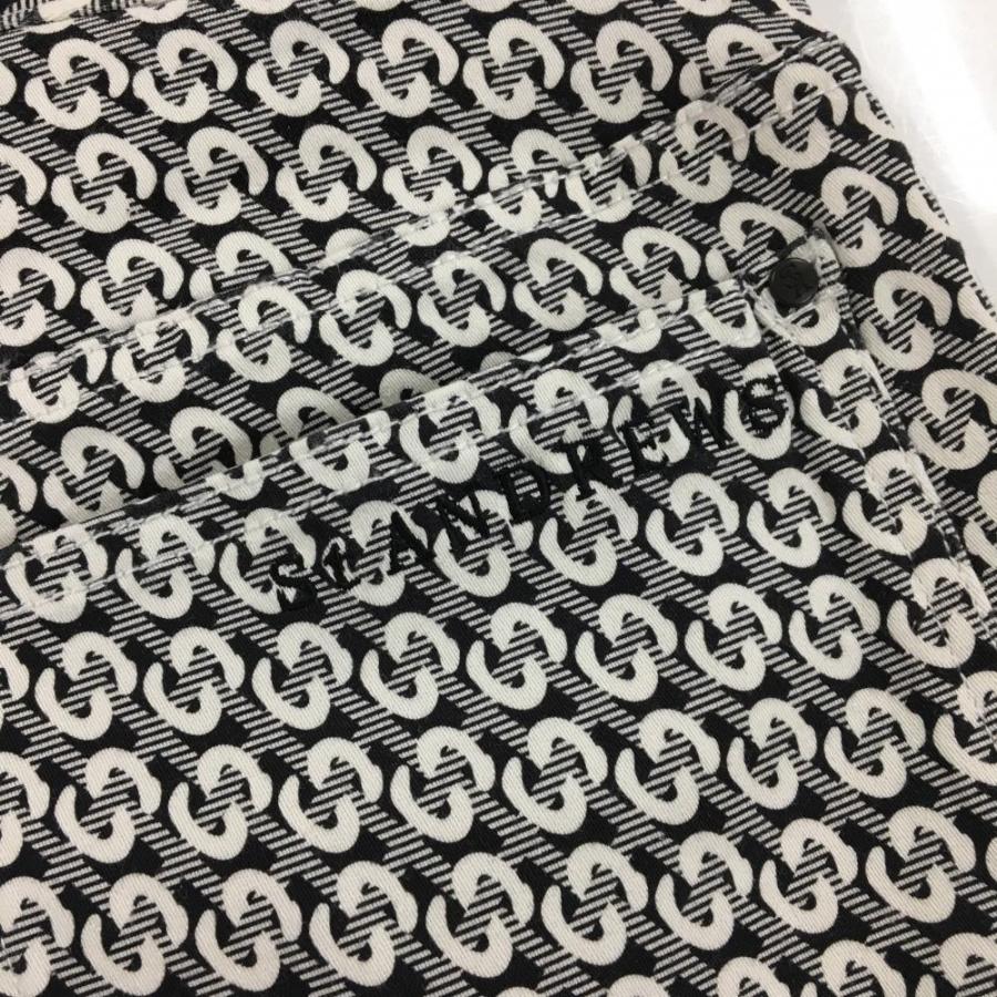 美品　セントアンドリュース　パンツ　総柄　黒　白　M〜L相当　コットン素材 St ANDREWS 【超美品】セントアンドリュース パンツ 黒×白 総柄