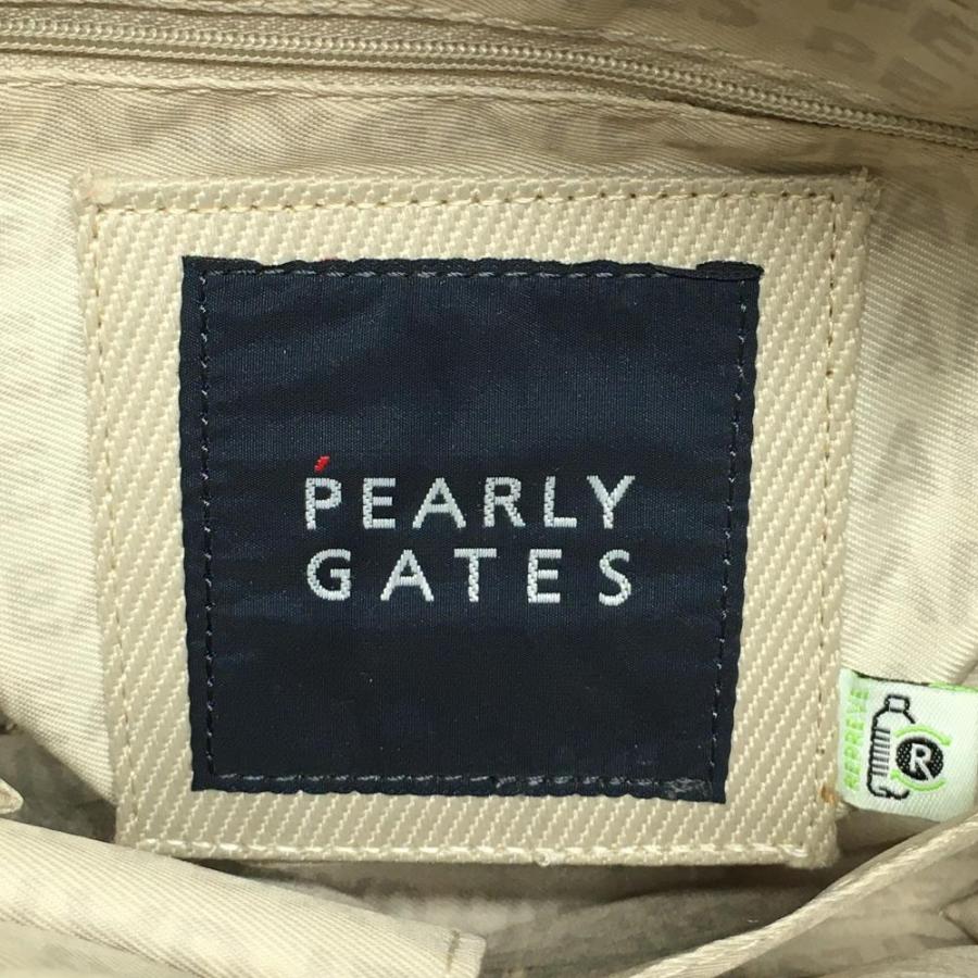 ○★新品未使用　PEARLY GATES　ツリー柄　ペーパーバッグ　ベージュ PEARLY GATES（パーリーゲイツ） カートバッグ ベージュ×黒 ファスナー