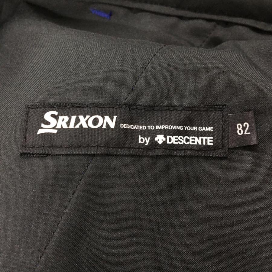未使用タグ付き デサントゴルフ 千鳥格子柄 パンツ ロゴワッペン 中綿 M SRIXON 【未使用品】スリクソンバイデサント パンツ ブルー×ネイビー